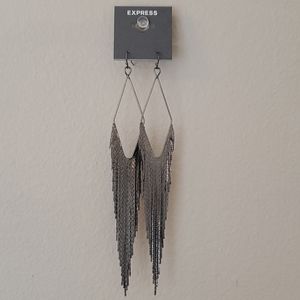 Express diamond shaped fringe earrings